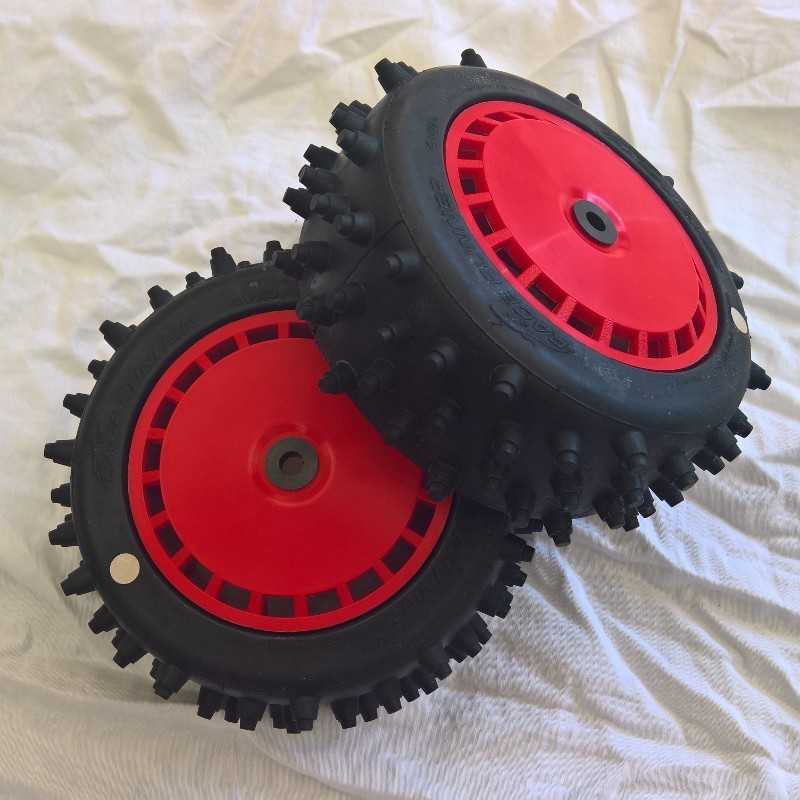 Step Stud Tyre + Speed Disk EVO Red Wheel Assy White Spot